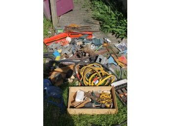 Tool Lot #2 Including Hand Saws, Vintage Planer, Extension Cords, Hammers &  Lots More