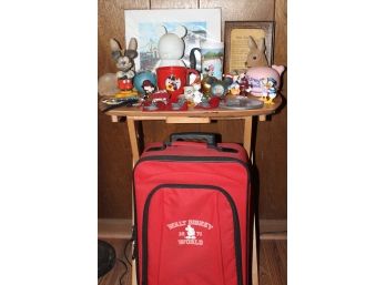 Vintage Lot Of Mostly Disney Items Including Suitcases, Ornaments, Watch & More