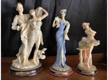 Collection Of 3 Porcelain Figurines On Stands (8'-12')