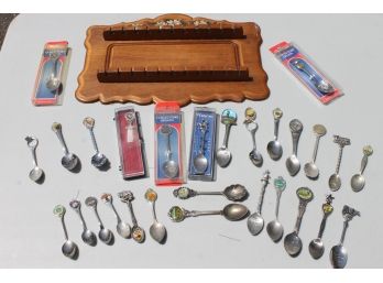 Over 25 Collectible Spoons - Pewter, Sterling Silver Etc.