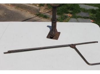 Very Old Car Jack And Wrench - Unknown Maker Stands 12' Tall
