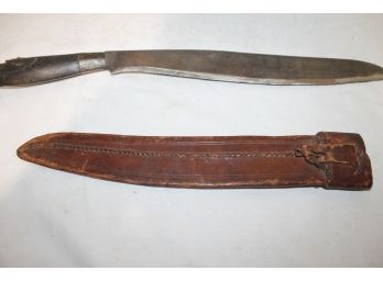 Vintage 19.5' Long Machete In Sheath