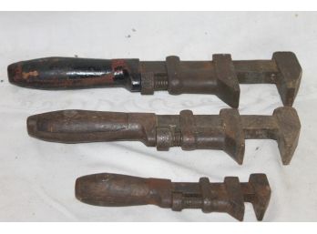 Vintage Lot Of Three Pipe Wrenches