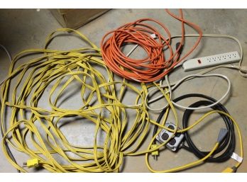 Small Lot Of Extension Cords, Power Cords Etc