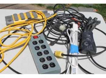 Lot Of Extension Cords Outlets Light