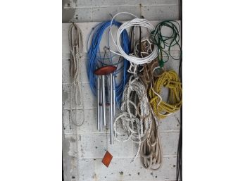 Grouping Of Rope, Wind Chimes, Cables And More
