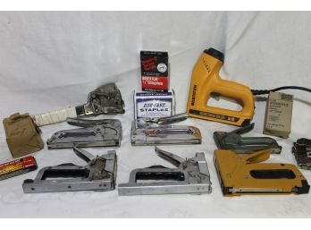 Grouping Of Eight Staplers By Bostitch, Duo-fast Etc. With Staples
