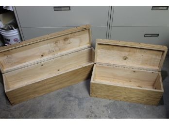 Set Of Two Handmade Wood Tool/Storage Boxes