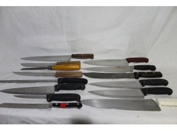 Collection Of 14 Professional Cutlery Knives Including J.A. Henckels, Dexter/Russell, Wear-ever & More