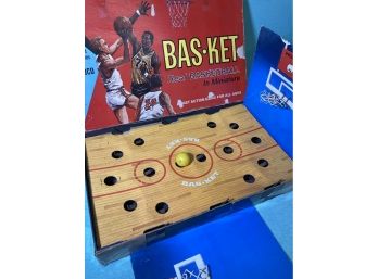 Bas-ket Basketball Game In Miniature By Cadaco