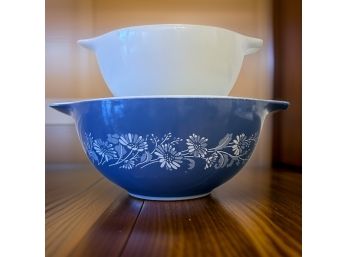 Vintage PYREX Cinderella Blue Colonial Mist Nesting Mixing Bowl Set - USA