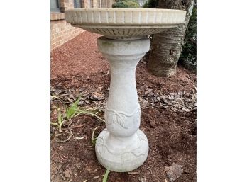 Concrete Birdbath With Burley Clay Top