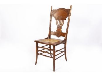 Antique Caned-Seat Urn Back Chair