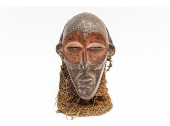 Chokwe Mask Adorned With Beads, Feathers