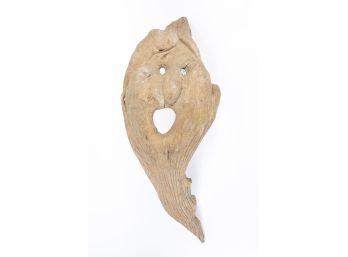 Folk Art Burl Wood Mask