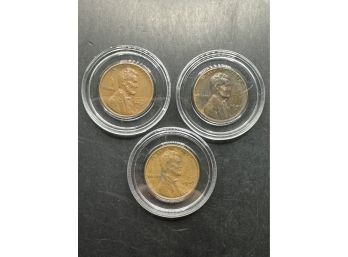 3 Wheat Pennies 1947, 1947-D, 1947-S