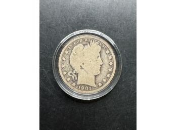 1901 Barber Silver Half Dollar