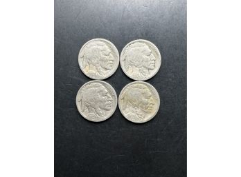 4 Buffalo Nickels 1916, 1920, 1923, 1925