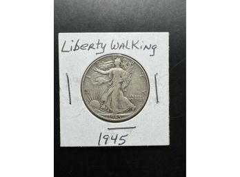 1945 Walking Liberty Silver Half Dollar