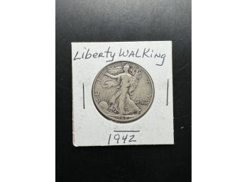 1942 Walking Liberty Silver Half Dollar