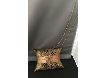 Brass & Copper Purse With Velvet Interior