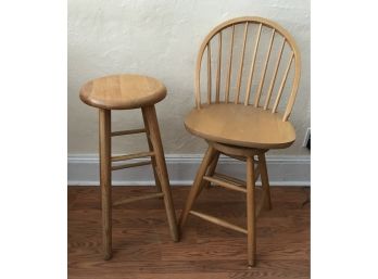 Two Stools, One Has A Back
