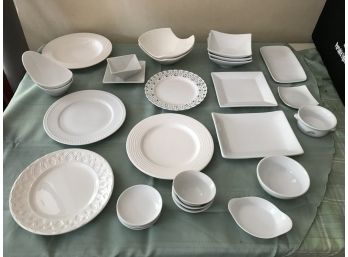 Lot Of White Pier 1 Dishes And More