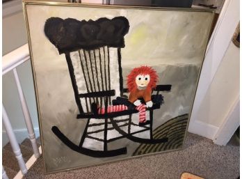 HUGE Oil On Canvas W/Raggedy Ann Signed 'Reynolds' - Paid $800 In 1976