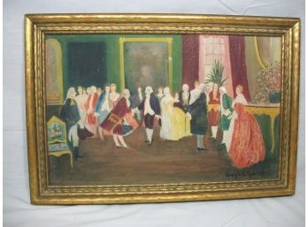 Large Vintage Oil On Canvas -  Ballroom Painting - Georgia E. Specht