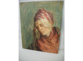 Very Well Done Painting Of Woman Oil On Canvas (Unframed / Unsigned)