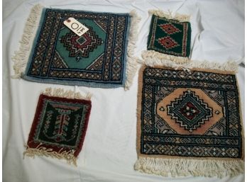 Four TINY Vintage /Antique Handmade Estate Rugs  (Multi Colors) SEE PHOTOS (Rug Lot O)