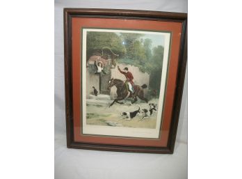 'The Huntsman's Courtship' Fox Hunt / Horse Print 1899 - Great Piece !  - Love It !