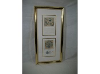 Interesting  Signed Piece  By Yaacov Agam Silk Pieces & Stamp From 1980