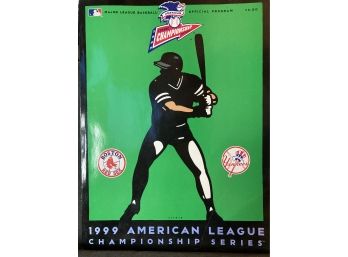 1999 American League Championship Series Program Red Sox/Yankees - Y