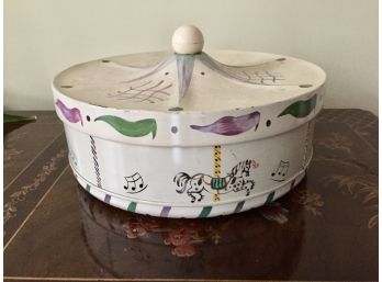 Vintage Gildcraft Carousel Form Tin Container