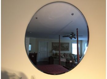 Unframed Circular Beveled Glass Mirror