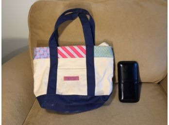 Vinyard Vines Small Beach Tote And A Leather Cigar Holder