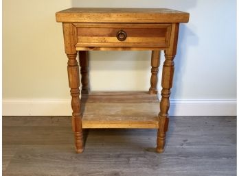 Pinewood Two Tier Single Drawer End Table