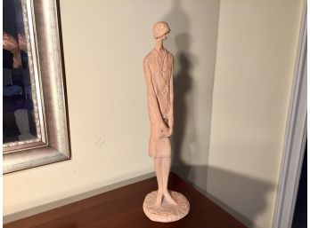 Very Elegant Tall Sculpture Of A Stylish 1920's Woman