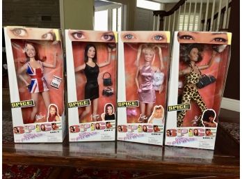 Vintage Set Of Four Spice Girls Dolls Never Removed Or Opened.