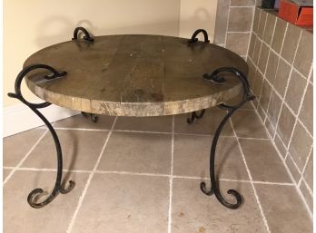 Scrolled Wrought Iron Base Circular Table