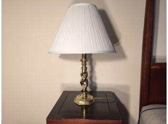 Pair Of Brass Spiral Twist Night Stand Lamps