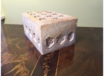Detailed Hand Carved Soapstone Box