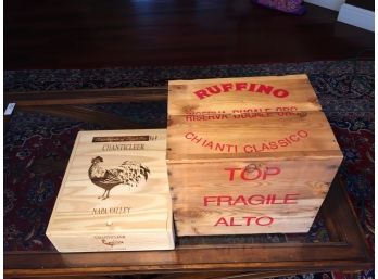 Pair Of Vintage Wooden Wine Crates