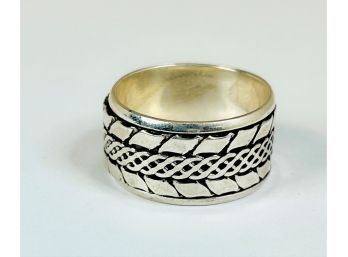 Sterling Silver 2 Layered Spinner Ring  Size : 10.5