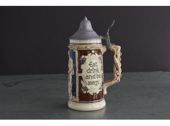 Beer Stein 06 - Eat Drink And Be Merry.....In Blue - Made In Germany