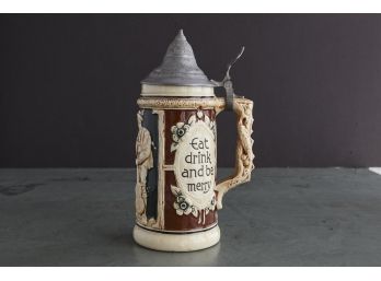 Beer Stein 05 - Eat Drink And Be Merry..... In Green - Made In Germany