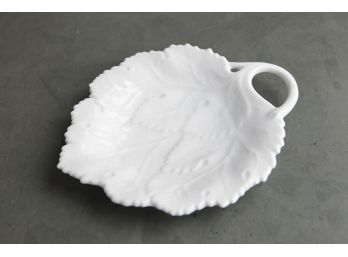 Vintage Fürstenberg Porcelain White Leaf Plate, Germany