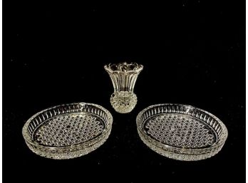 Vintage Trio Of Clear Glass Smalls
