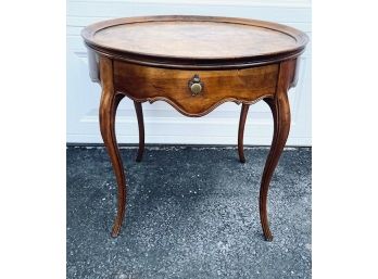 Vintage Baker Furniture Round Single Drawer Accent Table